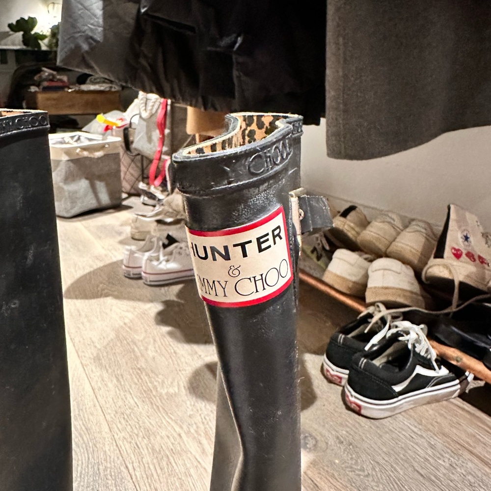 hunter x jimmy choo rain boots